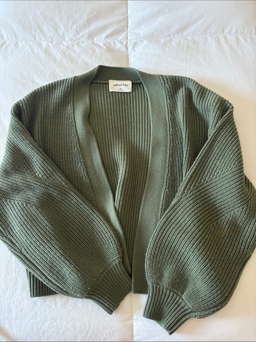 Wilfred Olive Knit Open-Front Cardigan